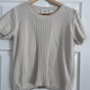 Liz Claiborne Beige Ribbed Knit Top